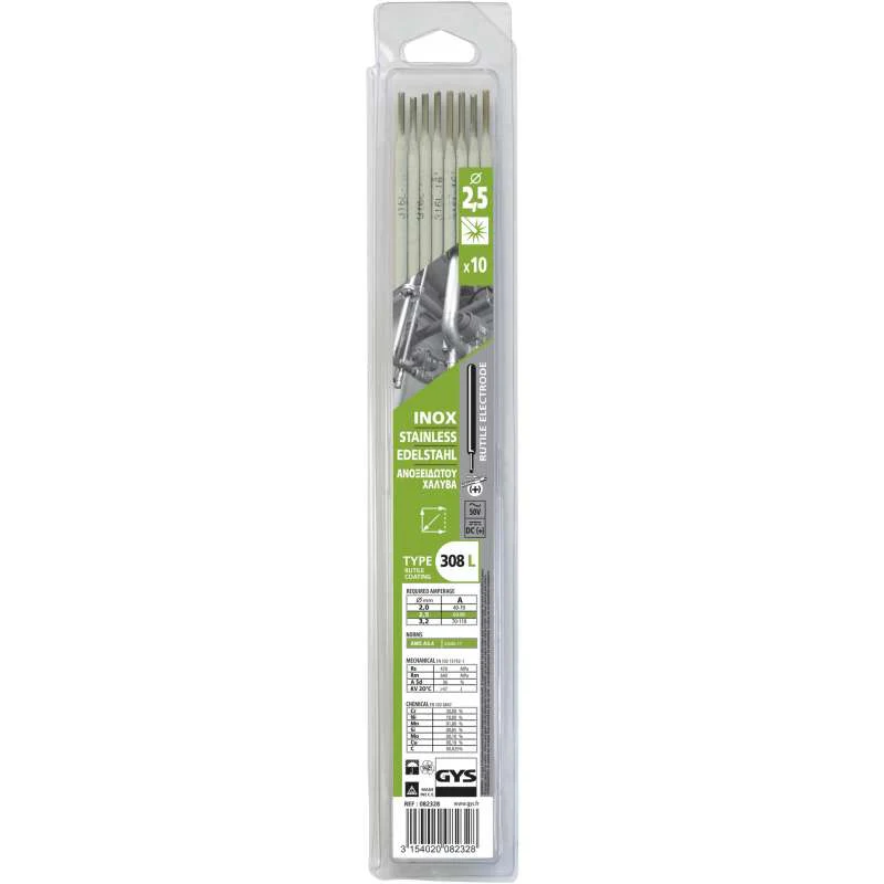 10 Électrodes inox 308L Ø 2,0 GYS 082328