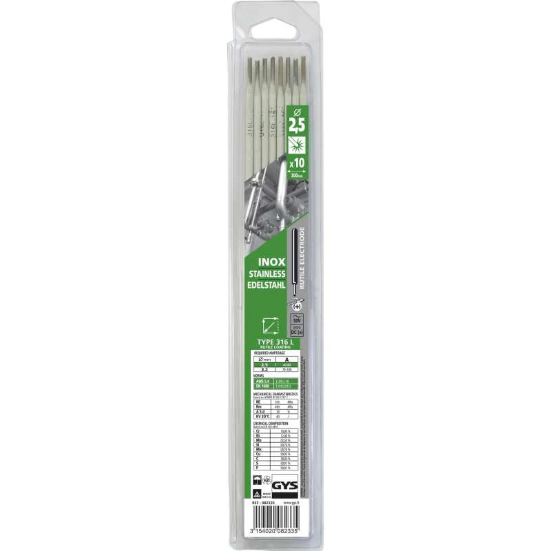 10 Électrodes inox 316L Ø 2,5 mm GYS 082335