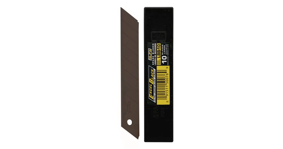 10 lames de cutter sécables LBB-10B Excel Black 18 mm, en étui - OLFA