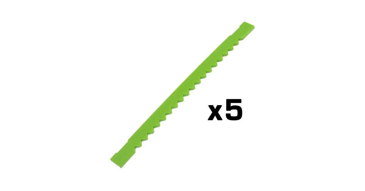 5 Lames QUICKBOX™ QSX vertes crantées 22 cm (Collage angle) TAPETECH