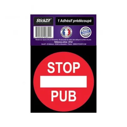 1 Adhésif prédécoupé stop pub - STICKZIF