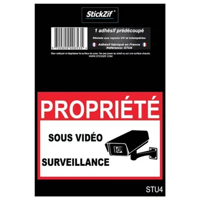 1 Adhésif Propriété sous vidéo-surveillance - STICKZIF