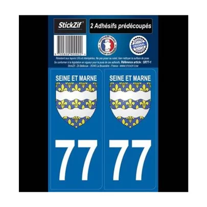 2 Autocollants Région Ile de France Département 77 v 2 - STICKZIF