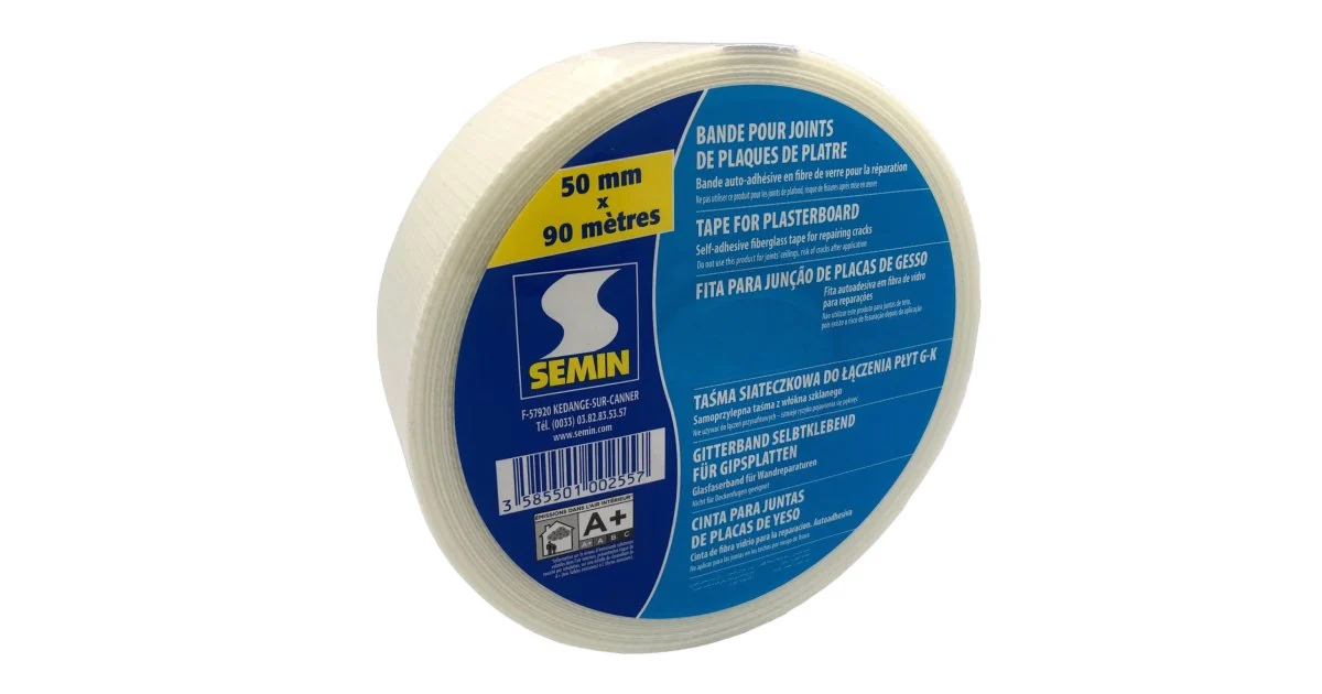 Bande grillagée adhésive, 50 mm x 90 ml - SEMIN