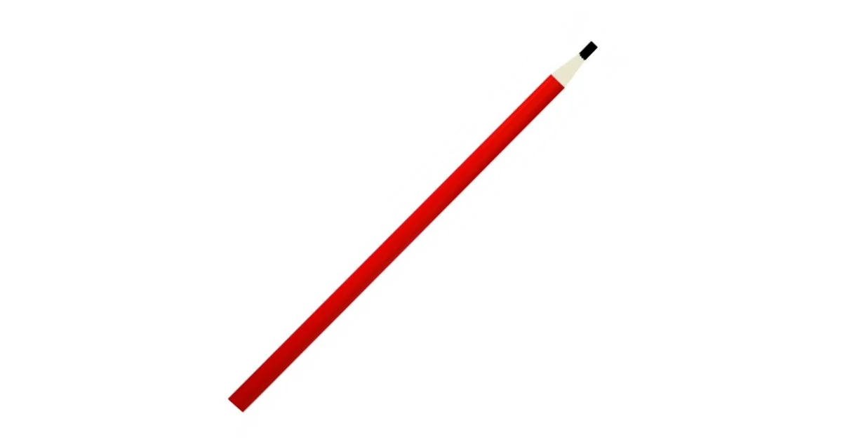 Crayon de charpentier rouge x 12 pour bois sec 30 cm EDMA