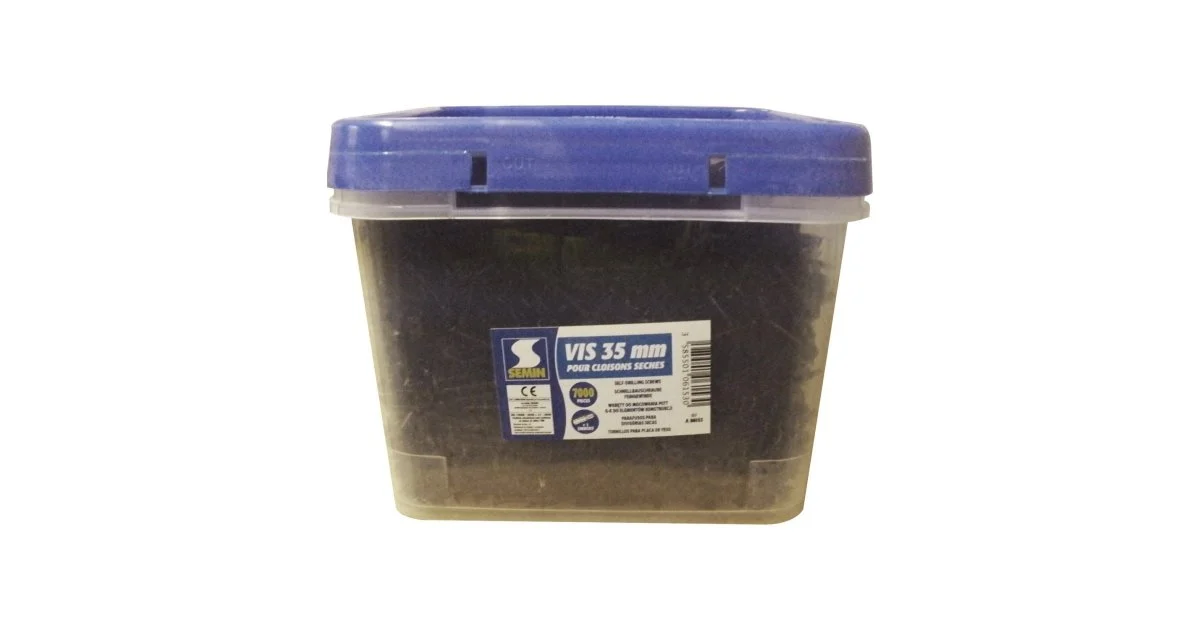 Seau de 7000 vis pour plaques de plâtres 3,5 x 35 mm - SEMIN