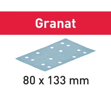 Abrasifs Granat 80 x 133 mm pour enduits, apprêts, laques FESTOOL