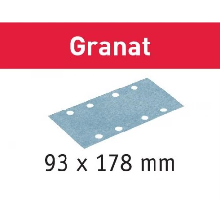 Abrasifs Granat 93 x 178 mm pour enduits, apprêts, laques FESTOOL