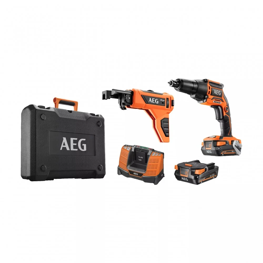 Visseuse plaquiste Brushless 18V- 2x2.0Ah avec chargeur de bande-BTS18BLBSA-202CAEG Powertools