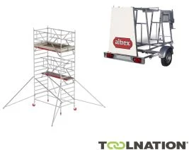 Altrex TX420020AANHANGERDELUXE RS TOWER 42-S 6.2m hauteur de travail Bois 2.45 Safe-Quick 2 Garde-corps + remorque d'échafaudage DeLuxe 185/245