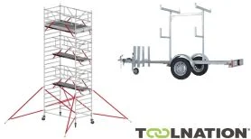 Altrex TX520053AANHANGER RS TOWER 52-S 8.2m hauteur de travail Bois 2.45 Safe-Quick 2 Garde-corps + remorque d'échafaudage 185/245