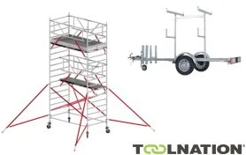 Altrex TX520051AANHANGER RS TOWER 52-S 6.2m hauteur de travail Bois 2.45 Safe-Quick 2 garde-corps + remorque d'échafaudage 185/245