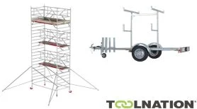 Altrex TX420021AANHANGER RS TOWER 42-S Hauteur de travail 8.2m Bois 2.45 Safe-Quick 2 Garde-corps + remorque d'échafaudage 185/245