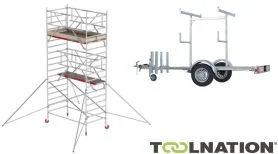 Altrex TX420020AANHANGER RS TOWER 42-S 6.2m hauteur de travail Bois 2.45 Safe-Quick 2 garde-corps + remorque d'échafaudage 185/245