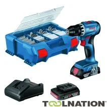 Bosch Bleu 06019K3205 GSR 18V-45 Perceuse sans fil 2x 2.0 Ah et chargeur GAL 18V-20 dans L-Case