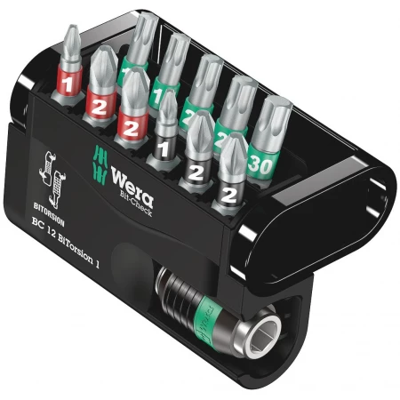 Coffret de 11 embouts + 1 porte-embouts Bit-Check 12 BiTorsion 1 WERA