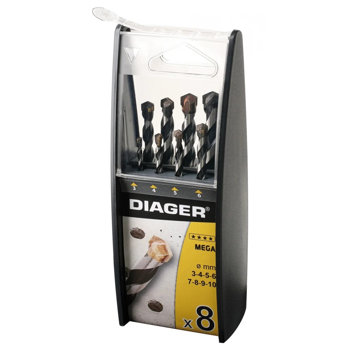 DIAGER Coffret de 8 forets béton MEGA 256C