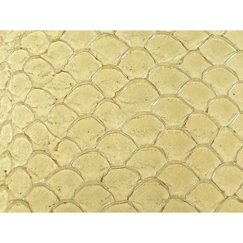 Peau de cuir de poisson Tilapia - Beige glossy