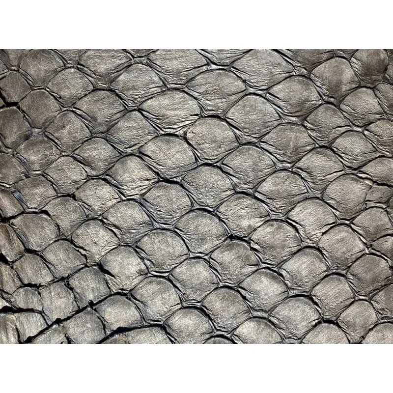 Peau de cuir de poisson Tilapia - Marron mat